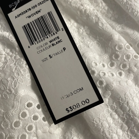 BCBG Maxazria Woven white Small long skirt with two tier ruffle bottom NWT - Picture 4 of 8